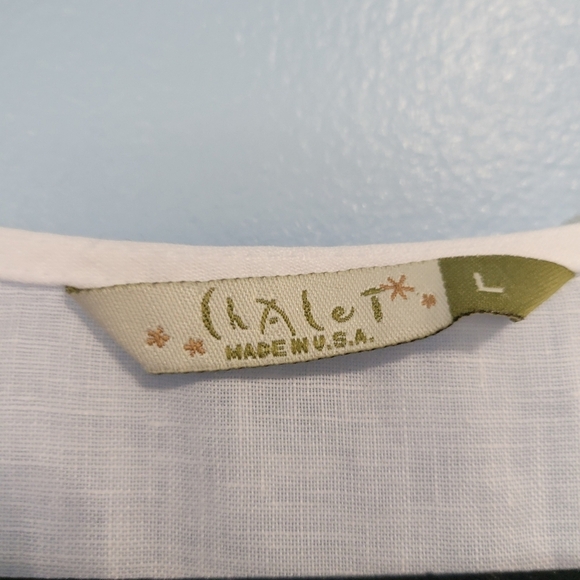 Chalet Women's Linen White Top Size Large - Picture 5 of 6